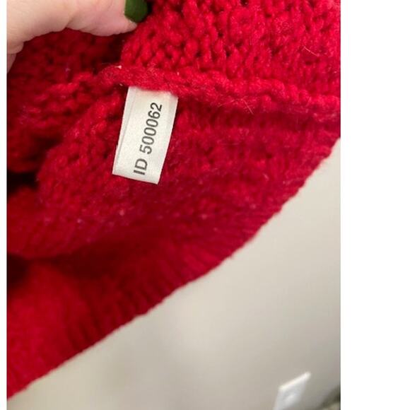 Hand Knit Limited America Red Lambswool Full Zip Sweater Cardigan Women's Sz Sm - Picture 7 of 7